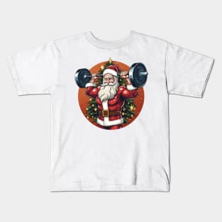 santa lifting weight Kids T-Shirt